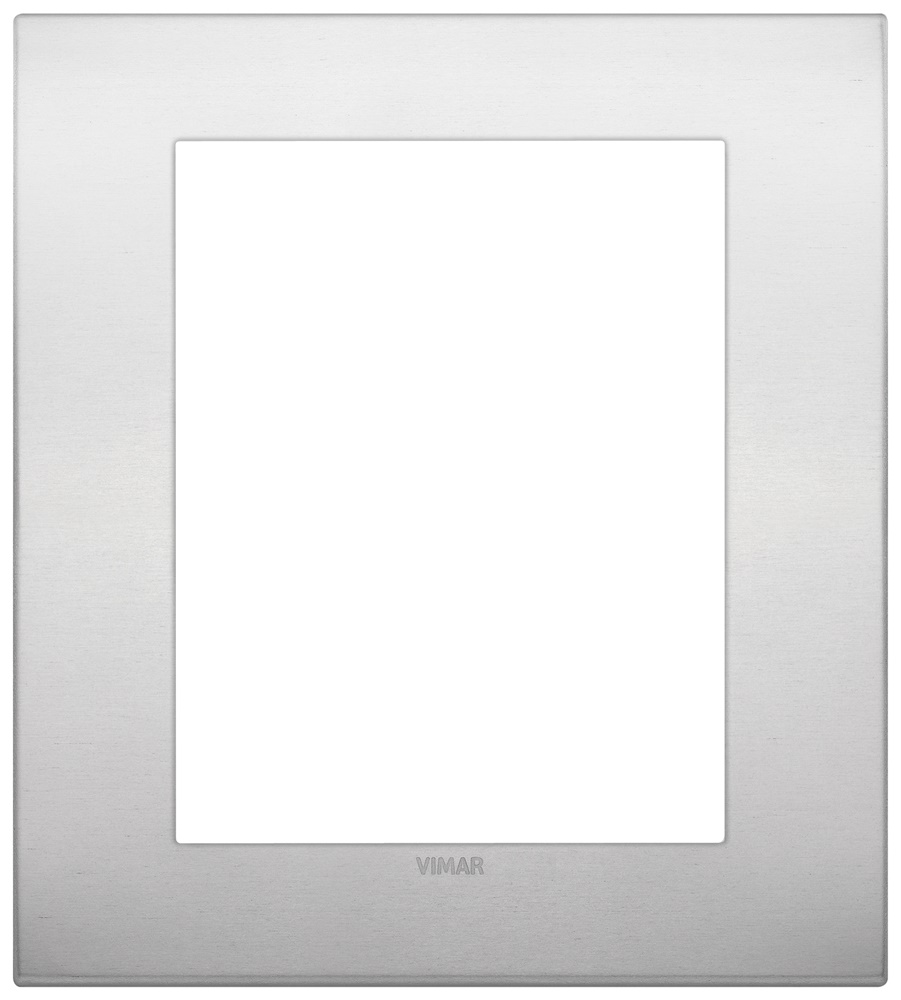Placca Classic 8 moduli alluminio naturale per installazioni elettriche