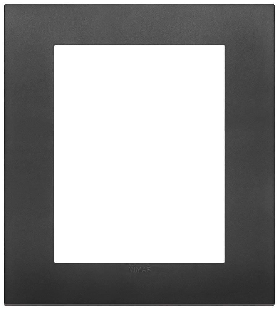 Placca Classic 8 moduli tecnopolimero nero per installazioni elettriche