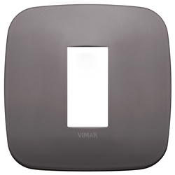 Placca Round 1 modulo metallo nichel dark design moderno installazione parete