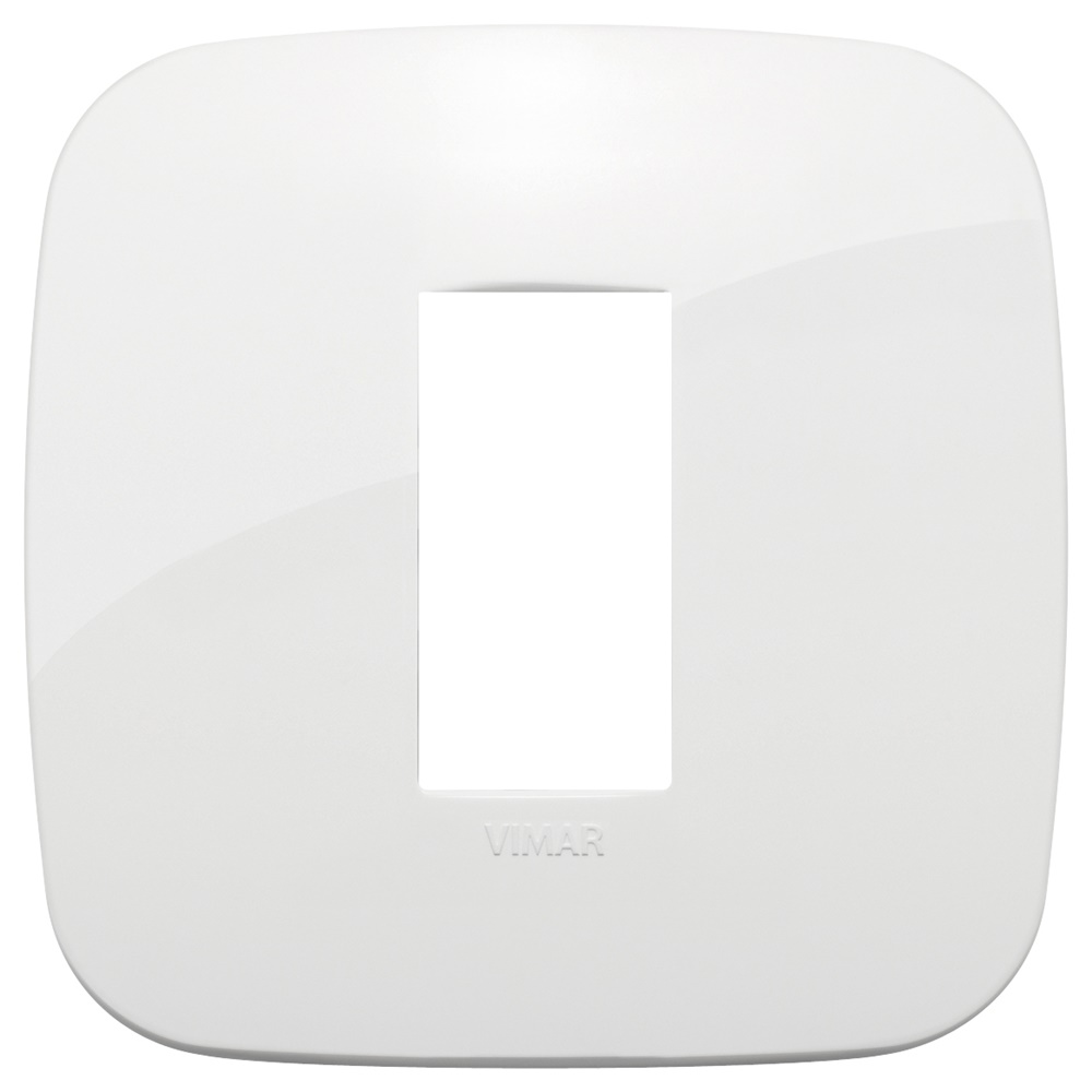 Placca Round 1 modulo tecnopolimero bianco per installazioni elettriche