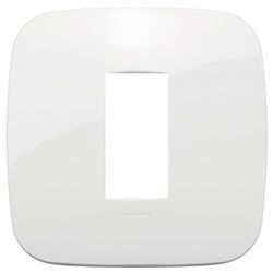Placca Round 1 modulo tecnopolimero bianco per installazioni elettriche