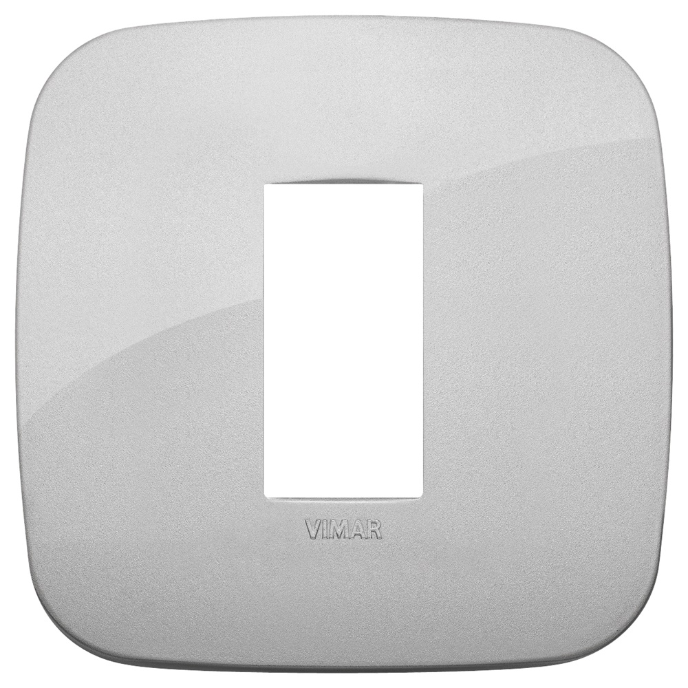 Placca Round 1 modulo tecnopolimero silver per installazioni elettriche standard