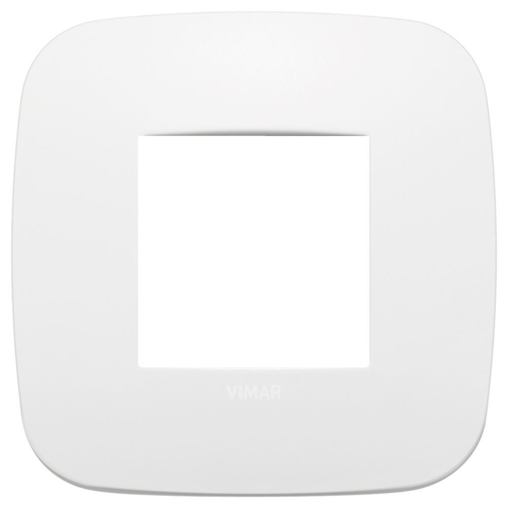 Placca Round 2 moduli metallo polar matt per installazioni elettriche moderne