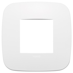 Placca Round 2 moduli metallo polar matt per installazioni elettriche moderne