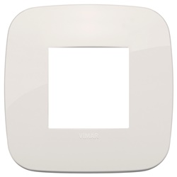 Placca Round 2 moduli tecnopolimero avorio per installazioni elettriche