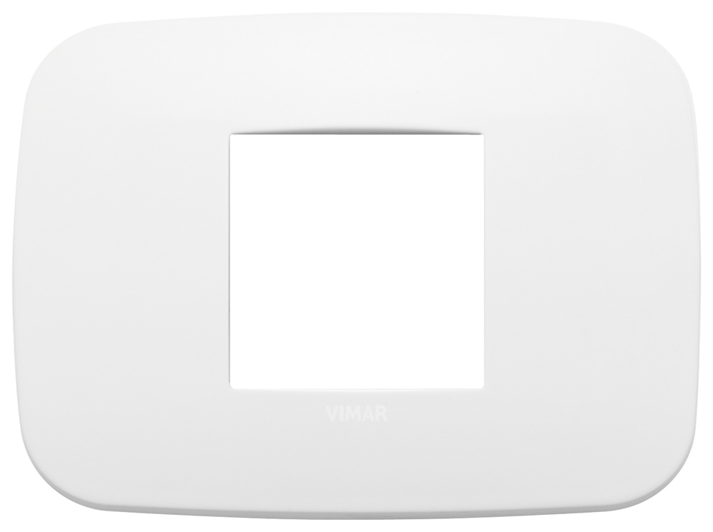 Placca Round 2 moduli metallo polar matt per installazioni centrali