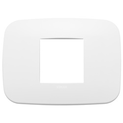 Placca Round 2 moduli metallo polar matt per installazioni centrali