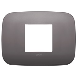 Placca Round 2M centrali nichel dark