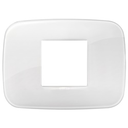 Placca Round 2 moduli centrali tecnopolimero Reflex ghiaccio per impianti elettrici