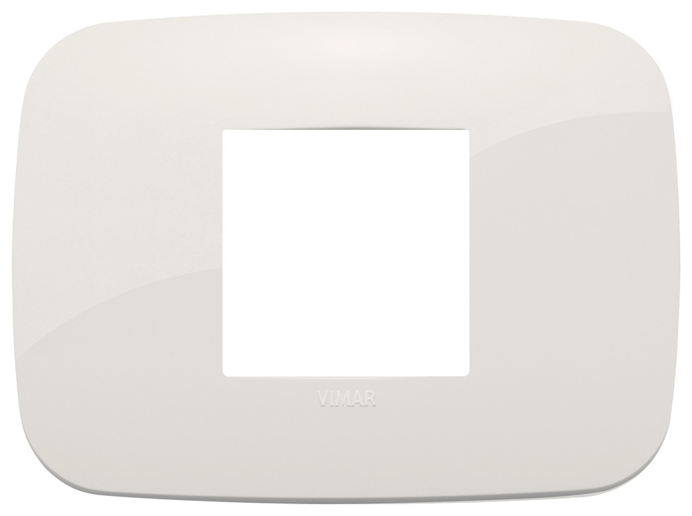 Placca Round 2 moduli centrali tecnopolimero avorio per impianti elettrici