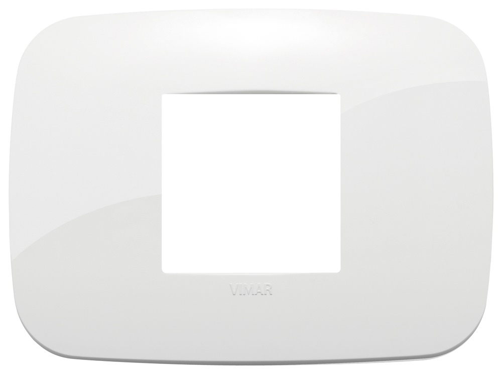 Placca Round 2 moduli centrali bianco tecnopolimero per installazioni elettriche interne