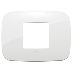 Placca Round 2 moduli centrali bianco tecnopolimero per installazioni elettriche interne