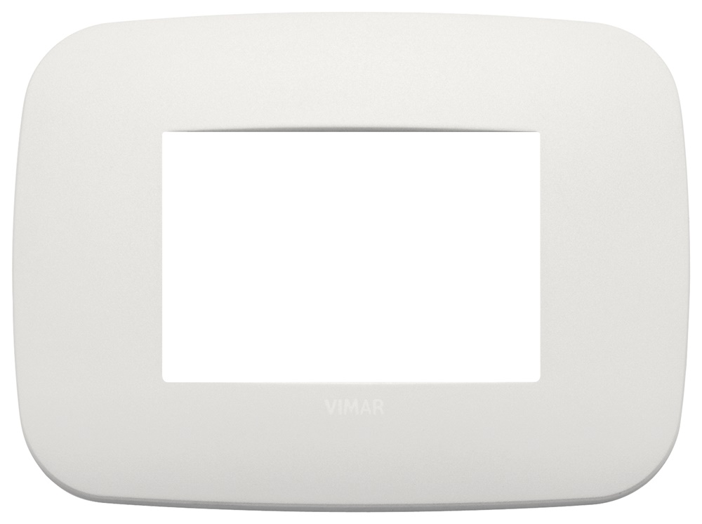 Placca Round 3 moduli metallo perla matt design moderno utilizzo civile