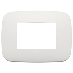 Placca Round 3 moduli metallo perla matt design moderno utilizzo civile