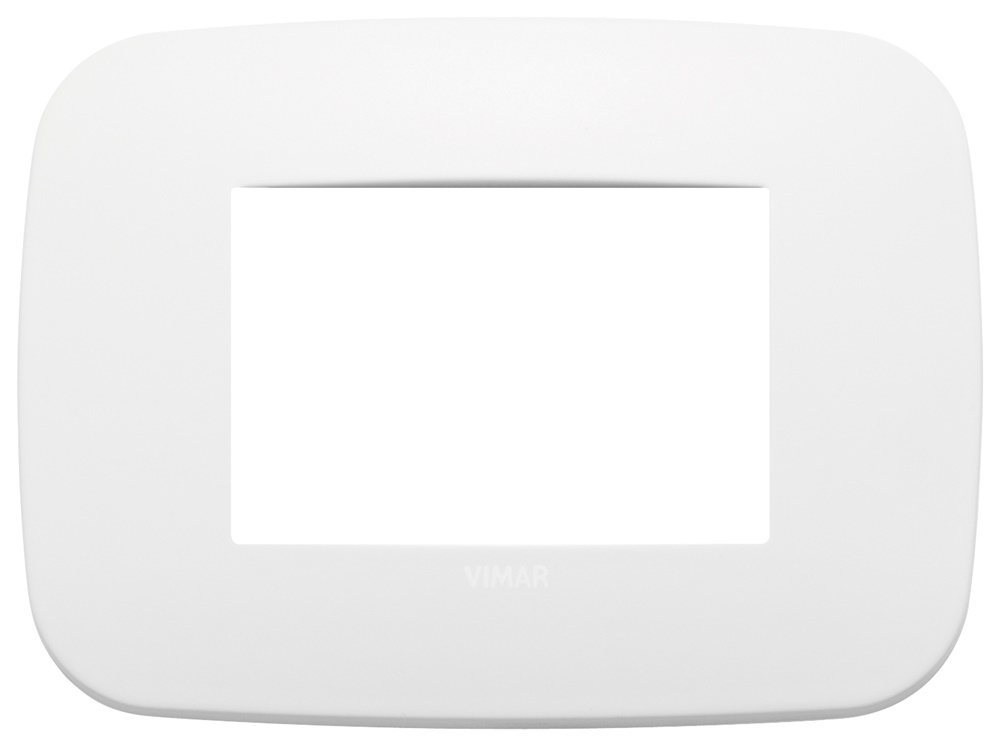 Placca Round 3 moduli metallo polar matt design moderno per installazioni elettriche