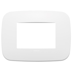 Placca Round 3 moduli metallo polar matt design moderno per installazioni elettriche