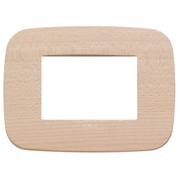Placca Round 3 moduli legno naturale acero per installazioni elettriche interne