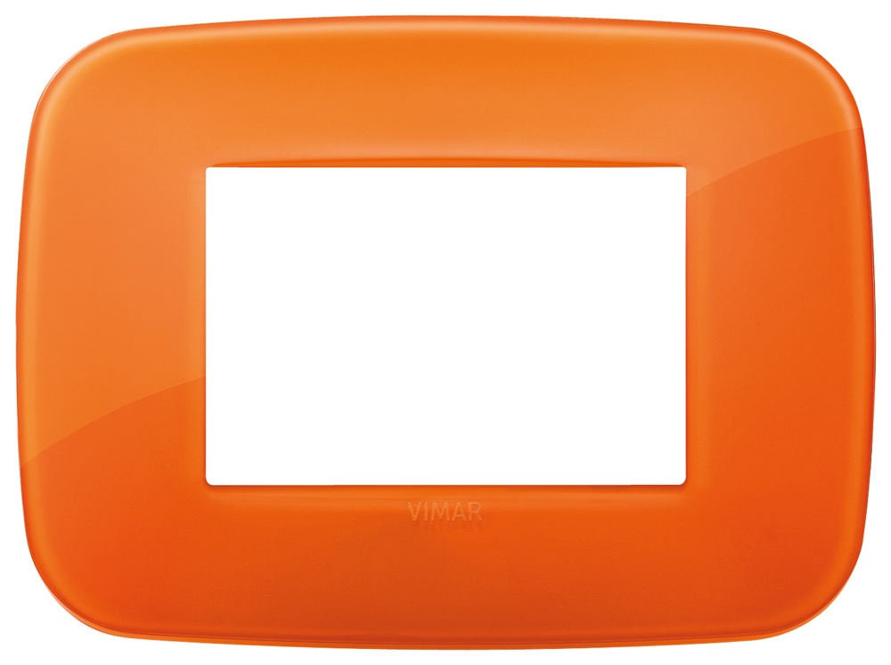 Placca Round 3 moduli tecnopolimero colore Reflex orange per impianti elettrici
