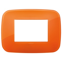 Placca Round 3 moduli tecnopolimero colore Reflex orange per impianti elettrici