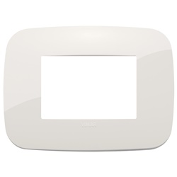Placca Round 3 moduli tecnopolimero avorio per impianti elettrici