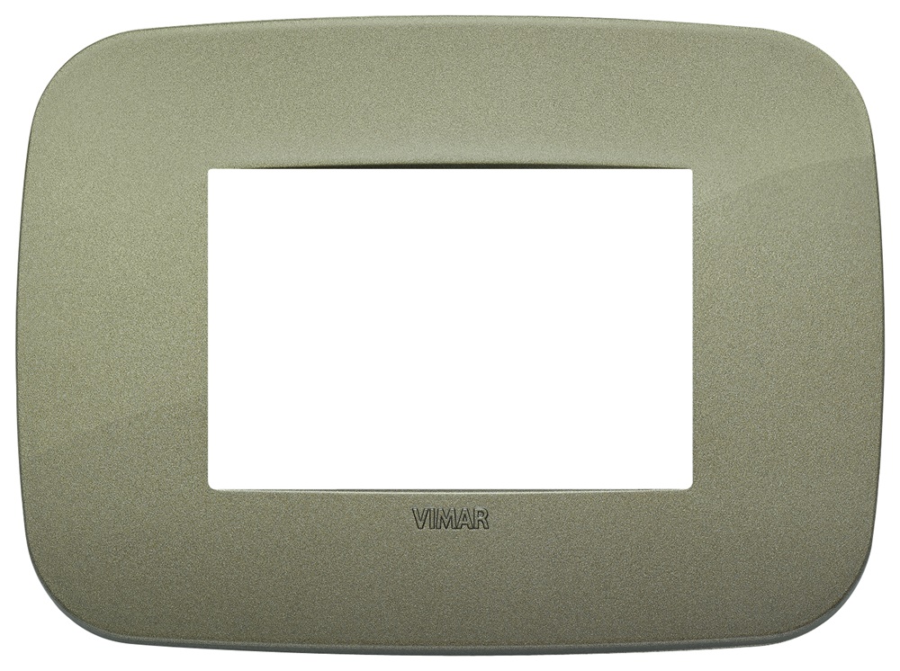 Placca Round 3 moduli tecnopolimero verde per impianti elettrici