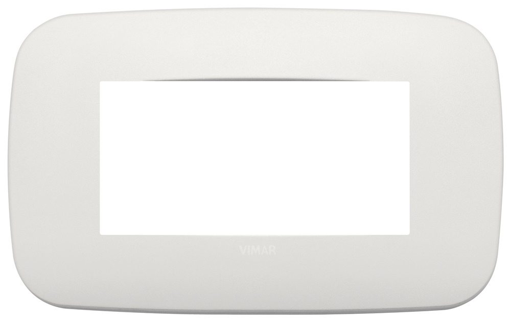 Placca Round 4 moduli metallo finitura perla matt design moderno