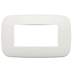 Placca Round 4 moduli metallo finitura perla matt design moderno