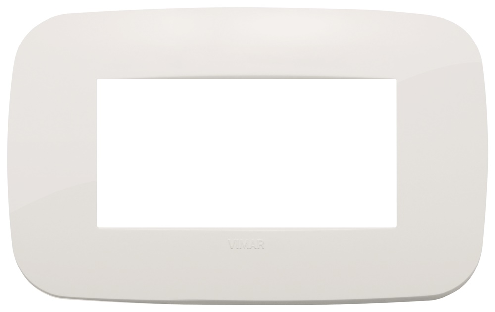 Placca Round 4 moduli tecnopolimero avorio per impianti elettrici