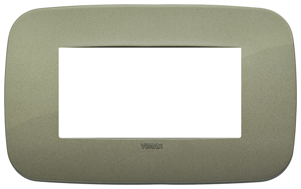 Placca Round 4 moduli tecnopolimero verde per installazioni elettriche
