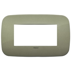 Placca Round 4 moduli tecnopolimero verde per installazioni elettriche