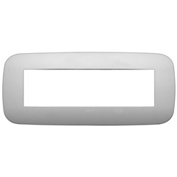 Placca Round 7 moduli metallo argento matt per impianti elettrici