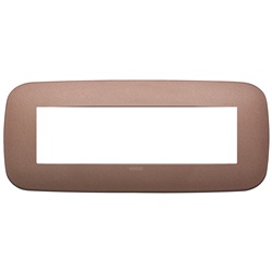 Placca Round 7 moduli metallo bronzo matt per impianti elettrici interni