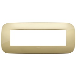 Placca Round 7 moduli metallo finitura oro per impianti elettrici