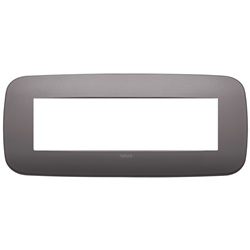 Placca Round 7 moduli metallo nichel dark per installazioni elettriche