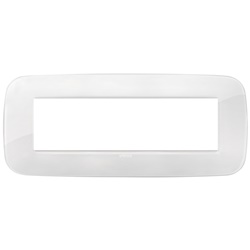 Placca Round 7 moduli tecnopolimero Reflex ghiaccio per impianti elettrici