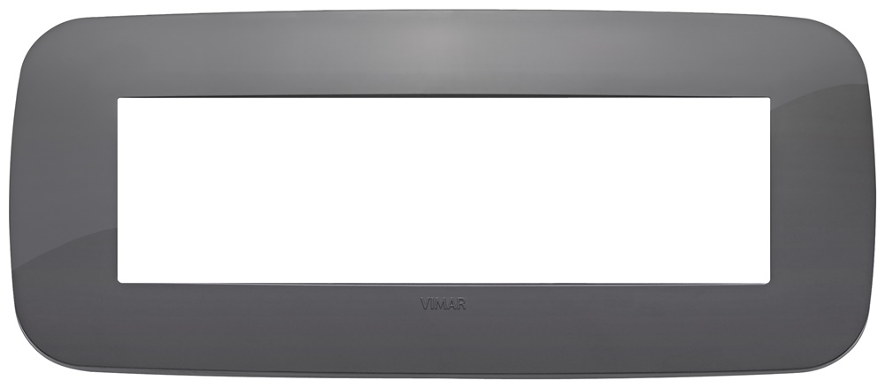 Placca Round 7 moduli tecnopolimero grigio per impianti elettrici