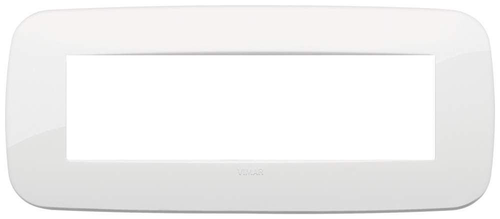 Placca Round 7 moduli bianco tecnopolimero per installazioni elettriche