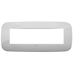 Placca Round 7 moduli tecnopolimero silver per installazioni elettriche