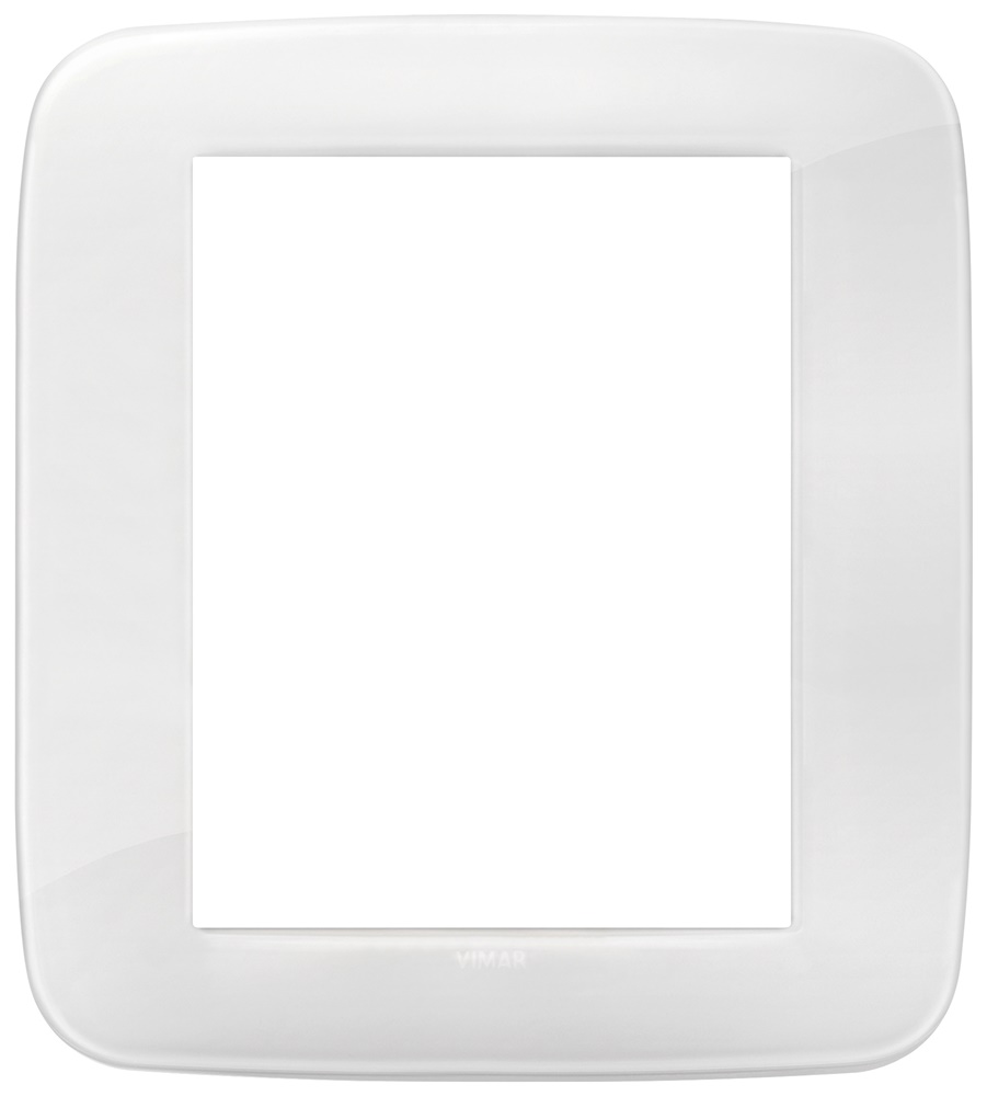 Placca Round 8 moduli tecnopolimero Reflex ghiaccio total look per impianti elettrici