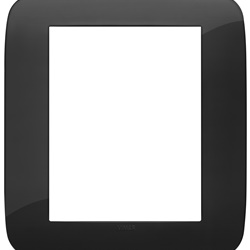 Placca Round 8 moduli tecnopolimero nero per installazioni elettriche