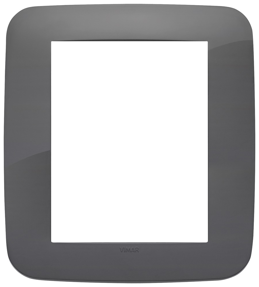 Placca Round 8 moduli tecnopolimero grigio per installazioni elettriche