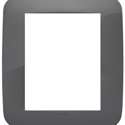 Placca Round 8 moduli tecnopolimero grigio per installazioni elettriche