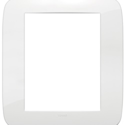 Placca Round 8 moduli tecnopolimero bianco per installazioni elettriche