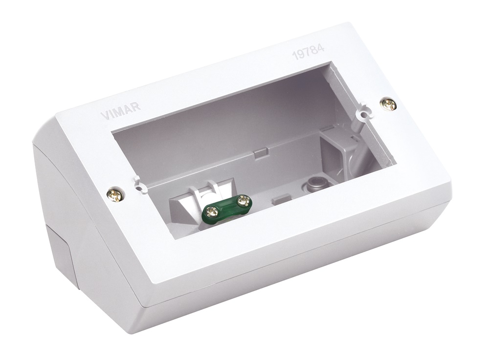 Scatola da tavolo inclinata 4 moduli bianca per installazioni modulari
