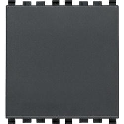 Deviatore 1P 16AX 2 moduli grigio illuminabile tasto sostituibile per lampade con alimentatore integrato