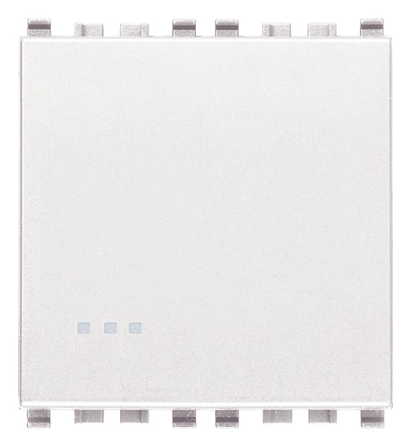 Deviatore 1P 16AX 2 moduli illuminabile tasto sostituibile bianco per impianti elettrici domestici