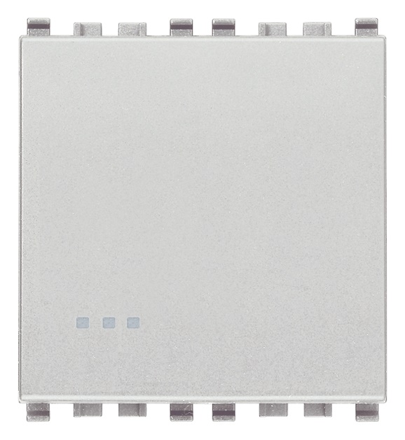 Deviatore 1P 16AX 2 moduli illuminabile tasto sostituibile Next per impianti elettrici