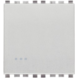 Deviatore 1P 16AX 2 moduli illuminabile tasto sostituibile Next per impianti elettrici
