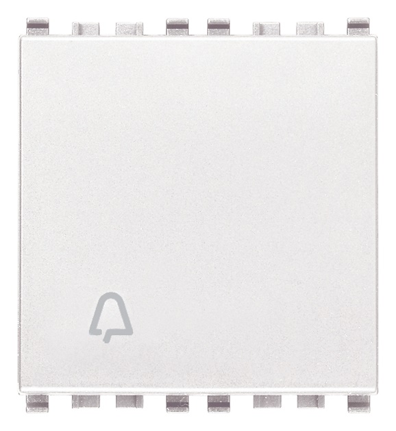 Pulsante 1P NO 10A 250V campanello illuminabile tasto sostituibile bianco 2 moduli