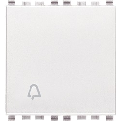 Pulsante 1P NO 10A 250V campanello illuminabile tasto sostituibile bianco 2 moduli